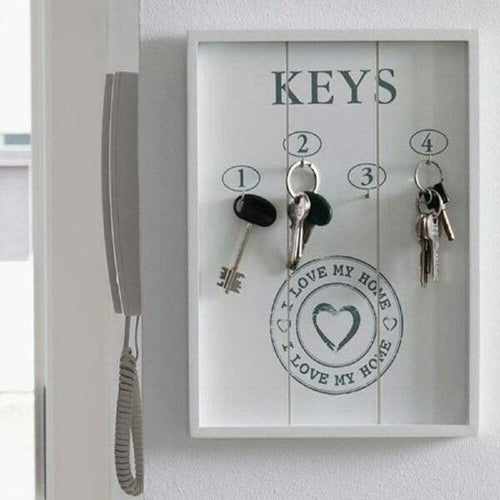 Portachiavi Pannello Appendi Chiavi In Legno 4 Ganci 24 X 32 Cm I Love My Home Casa, arredamento e bricolage > Arredamento > Portaoggetti Trade Shop italia - Napoli, Commerciovirtuoso.it