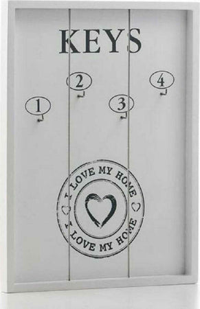 Portachiavi Pannello Appendi Chiavi In Legno 4 Ganci 24 X 32 Cm I Love My Home Casa, arredamento e bricolage > Arredamento > Portaoggetti Trade Shop italia - Napoli, Commerciovirtuoso.it