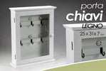 Portachiavi Parete Appendino 6 Ganci 31x25x7cm In Legno Bianco Anta Vetro 660832 Casa e cucina/Arredamento/Ingresso/Portachiavi da parete Trade Shop italia - Napoli, Commerciovirtuoso.it