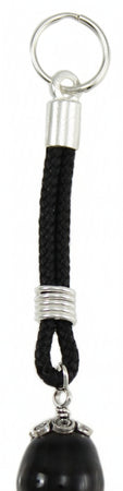 Portachiavi Su Coccu in filigrana d'argento e pietra onice nero