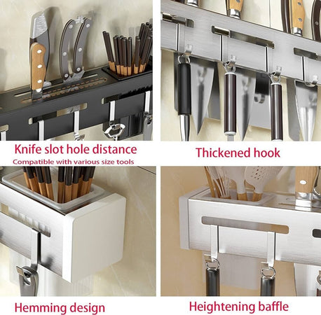Portacoltelli Da Parete Multifunzione Portautensili Oggetti Da Cucina Organizer Casa e cucina/Utensili da cucina/Coltelli da cucina/Ceppi portacoltelli vuoti Trade Shop italia - Napoli, Commerciovirtuoso.it