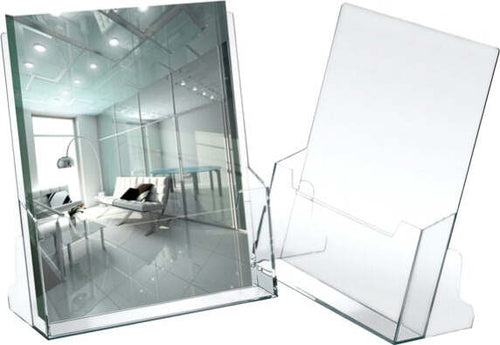 Portadepliant - plastica trasparente - 23x25 5x3 cm - Lebez Cancelleria e prodotti per ufficio/Archivio ufficio e accessori per scrivania/Accessori da scrivania e archiviazione/Portabrochure Eurocartuccia - Pavullo, Commerciovirtuoso.it