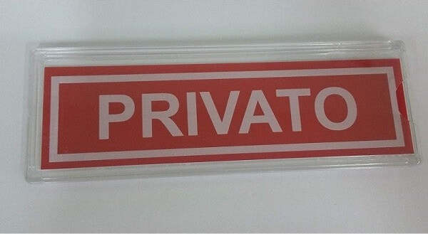 Portaetichette-Privato-Adesive-In-Pvc-Etichetta-Interna-Intercambiabile