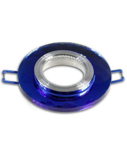 Portafaretto Da Incasso Tondo Vetro Effetto Specchio Supporto Controsoffitto P19