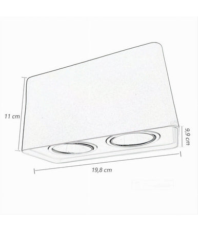 Portafaretto Doppio Orientabile Da Soffitto Bianco Per Faretto Gu10 Gu5.3 P34-b2