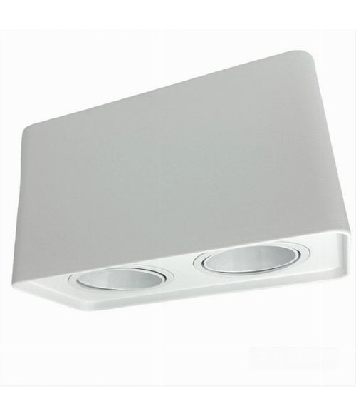 Portafaretto Doppio Orientabile Da Soffitto Bianco Per Faretto Gu10 Gu5.3 P34-b2