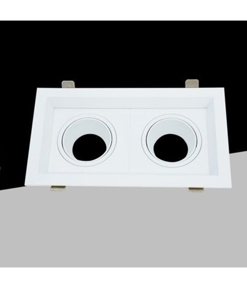 Portafaretto Doppio Orientabile Incasso Bianco Per Lampadine Gu10 Gu5.3 P33-b2