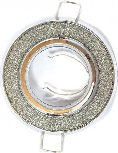 Portafaretto GU10 da incasso Tondo Orientabile Glitter Argento Illuminazione/Illuminazione per interni/Luci da incasso/Portafaretti da incasso Zencoccostore - Formia, Commerciovirtuoso.it