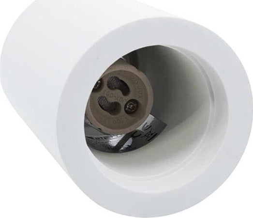 Portafaretto-In-Gesso-A-Soffitto-Gu10-Porta-Faretto-Cilindro-Bianco-Verniciabile