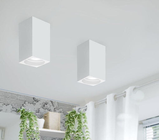 Portafaretto-In-Gesso-A-Soffitto-Gu10-Porta-Faretto-Quadrato-Bianco-Verniciabile