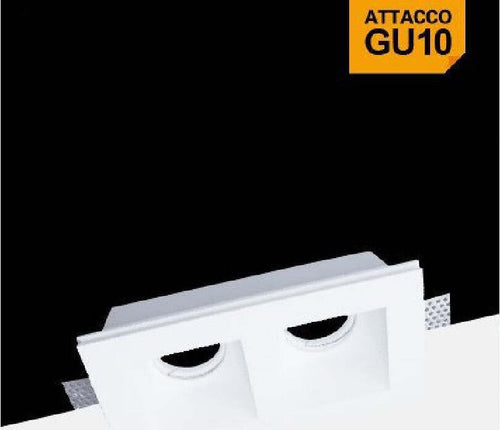 Portafaretto In Gesso Doppio Quadrato Incasso A Scomparsa Portalampada Gu10 Gs23 Casa, arredamento e bricolage > Illuminazione da interno > Portafaretti Trade Shop italia - Napoli, Commerciovirtuoso.it