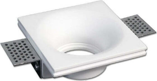 Portafaretto-Incasso-Gesso-Scomparsa-Quadrato-Verniciabile-Supporto-Faretti-Gs14
