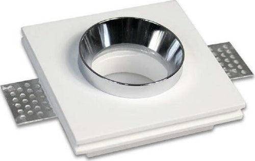 Portafaretto-Incasso-Gesso-Verniciabile-Quadrato-10x10-Cm-Scomparsa-Gu10-Gs-10