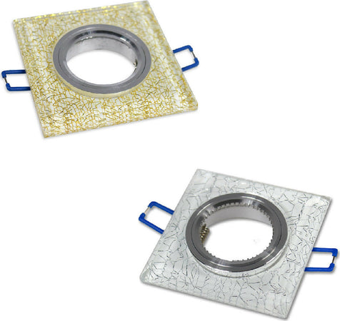 Portafaretto Incasso Per Faretto Quadrato P16 Vetro Glitterato Bianco Argento Oro Casa, arredamento e bricolage > Illuminazione da interno > Portafaretti Trade Shop italia - Napoli, Commerciovirtuoso.it