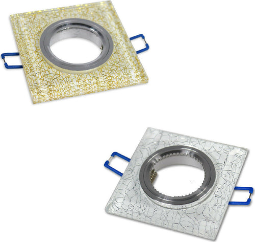 Portafaretto Incasso Per Faretto Quadrato P16 Vetro Glitterato Bianco Argento Oro Casa, arredamento e bricolage > Illuminazione da interno > Portafaretti Trade Shop italia - Napoli, Commerciovirtuoso.it