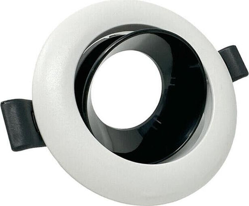 Portafaretto-Orientabile-Incasso-Per-Soffitto-Supporto-Faretto-Bianco-Nero-Universo