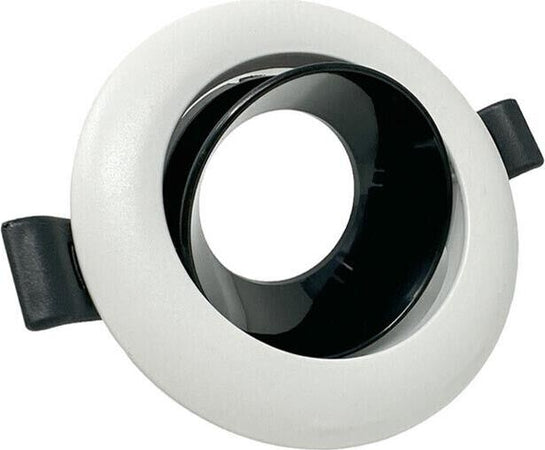 Portafaretto-Orientabile-Incasso-Per-Soffitto-Supporto-Faretto-Bianco-Nero-Universo