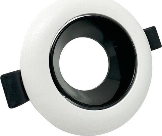 Portafaretto-Orientabile-Incasso-Per-Soffitto-Supporto-Faretto-Bianco-Nero-Universo