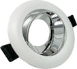 Portafaretto-Orientabile-Incasso-Soffitto-Supporto-Tondo-Faretto-Bianco-Argento-Universo