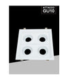 Portafaretto Quadruplo Orientabile Incasso Bianco Per Lampadine Gu10/gu5.3 P33-b4