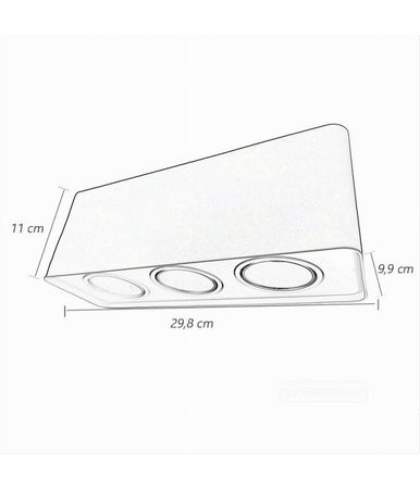 Portafaretto Triplo Orientabile Da Soffitto Bianco Per Faretto Gu10 Gu5.3 P34-b3