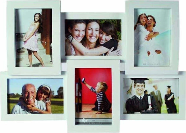 Portafoto Bianco 3d Cornice 46 X 33 Per 6 Fotografie Porta Foto Da Parete Casa e cucina/Decorazioni per interni/Album fotografici cornici e accessori/Cornici foto/Cornici da parete e da tavolo Trade Shop italia - Napoli, Commerciovirtuoso.it