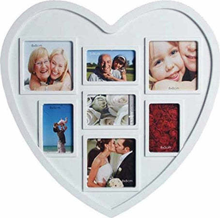 PORTAFOTO BIANCO A FORMA DI CUORE PER 7 FOTOGRAFIE CORNICE PORTA FOTO CASA Casa e cucina/Decorazioni per interni/Album fotografici cornici e accessori/Cornici foto/Cornici da parete e da tavolo Trade Shop italia - Napoli, Commerciovirtuoso.it