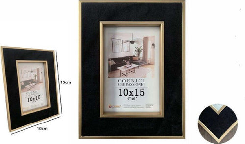 Portafoto Cornice Per Foto Poster Quadri Tele 10 X 15cm Nera Con Bordi Oro 70300 Casa, arredamento e bricolage > Accessori Casa > Cornici e Portafoto Trade Shop italia - Napoli, Commerciovirtuoso.it