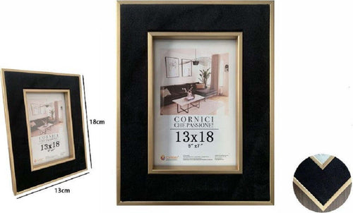 Portafoto Cornice Per Foto Poster Quadri Tele 13 X 18cm Nera Con Bordi Oro 70301 Casa, arredamento e bricolage > Accessori Casa > Cornici e Portafoto Trade Shop italia - Napoli, Commerciovirtuoso.it
