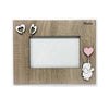 Portafoto personalizzabile in legno mdf laccato con strass ed applicazioni h 19 x 24 cm