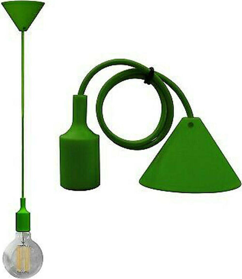Portalampada A Sospensione Pendente Lampadario Soffitto E27 Verde Dt-j01 1 Metro Portalampade > Lampadari Trade Shop italia - Napoli, Commerciovirtuoso.it