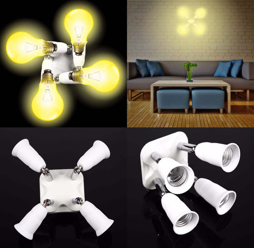 PORTALAMPADA ADATTATORE E27 4 IN 1 PER LAMPADE LAMPADINE ATTACCHI ORIENTABILI  Trade Shop italia - Napoli, Commerciovirtuoso.it