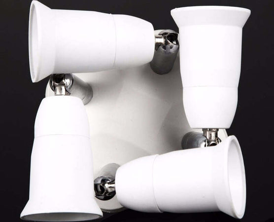 PORTALAMPADA ADATTATORE E27 4 IN 1 PER LAMPADE LAMPADINE ATTACCHI ORIENTABILI  Trade Shop italia - Napoli, Commerciovirtuoso.it