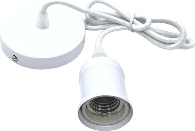 Portalampada-Lampadario-A-Sospensione-Porta-Lampadina-E27-Cavo-2-Mt-Bianco-Universo