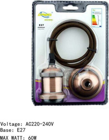 Portalampada Lampadario Sospensione Soffitto Pendente E27 Vintage 1 Metro Rame Portalampade > Lampadari Trade Shop italia - Napoli, Commerciovirtuoso.it