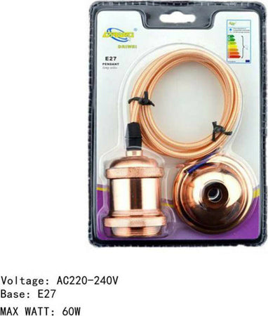 Portalampada Lampadario Sospensione Soffitto Pendente E27 Vintage 1 Metro Rosa Illuminazione/Illuminazione per interni/Lampadari lampade a sospensione e plafoniere/Lampade a sospensione Trade Shop italia - Napoli, Commerciovirtuoso.it