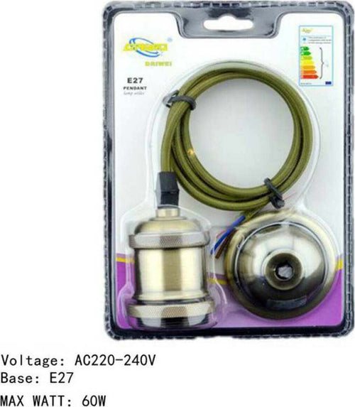 Portalampada Lampadario Sospensione Soffitto Pendente E27 Vintage 1 Metro Verde Illuminazione/Illuminazione per interni/Lampadari lampade a sospensione e plafoniere/Lampade a sospensione Trade Shop italia - Napoli, Commerciovirtuoso.it