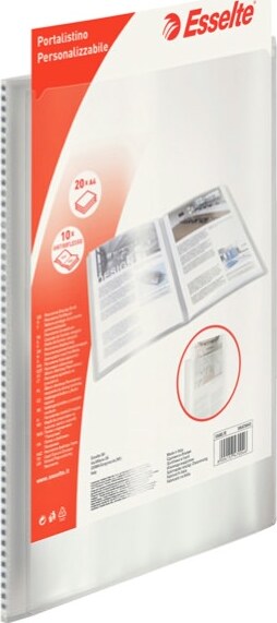 Portalistini personalizzabile - 22x30 cm - 30 buste antiriflesso - trasparente - Esselte Cancelleria e prodotti per ufficio/Archivio ufficio e accessori per scrivania/Raccoglitori e accessori per raccoglitori/Raccoglitori/Portalistini Eurocartuccia - Pavullo, Commerciovirtuoso.it
