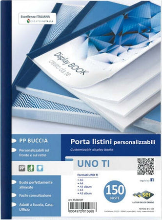 Portalistini personalizzabile Uno TI - 22x30 cm - 150 buste - blu - Sei Rota Cancelleria e prodotti per ufficio/Archivio ufficio e accessori per scrivania/Raccoglitori e accessori per raccoglitori/Raccoglitori/Portalistini Eurocartuccia - Pavullo, Commerciovirtuoso.it