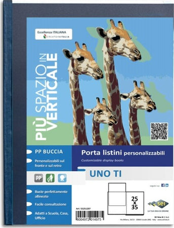 Portalistini personalizzabile Uno TI - 25x35 cm - 24 buste - blu - Sei Rota Cancelleria e prodotti per ufficio/Archivio ufficio e accessori per scrivania/Raccoglitori e accessori per raccoglitori/Raccoglitori/Portalistini Eurocartuccia - Pavullo, Commerciovirtuoso.it