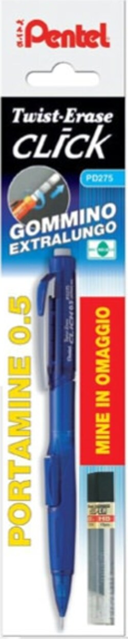 Portamine Twist Erase Clik - 0 50mm + 12 mine - Pentel Cancelleria e prodotti per ufficio/Penne matite scrittura e correzione/Matite/Portamine Eurocartuccia - Pavullo, Commerciovirtuoso.it