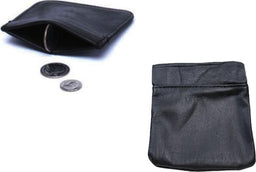 Portamonete Nero Molla Tinta Unita Sacchetto Eco Pelle Porta