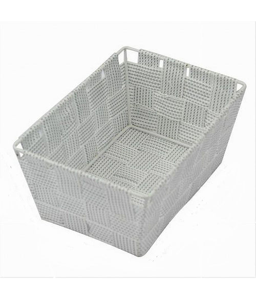 Portaoggetti Organizer Bagno Camera Cucina Tessuto Grigio Chiaro 19x14x9cm 79006