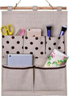 Portaoggetti-Organizer-Da-Appendere-Parete-5-Tasche-In-Tessuto-Bagno-Camera