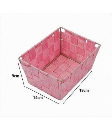 Portaoggetti Organizer Multiuso Bagno Camera Cucina Tessuto Rosa 19x14x9cm 79011