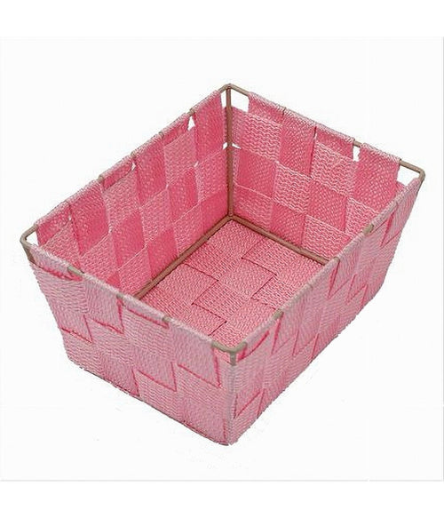 Portaoggetti Organizer Multiuso Bagno Camera Cucina Tessuto Rosa 19x14x9cm 79011