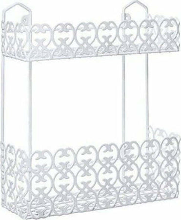 Portaoggetti-Sapone-Bagnoschiuma-2-Piani-Ripiani-Appoggio-Bagno-Da-Parete-52525