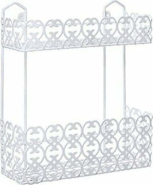 Portaoggetti-Sapone-Bagnoschiuma-2-Piani-Ripiani-Appoggio-Bagno-Da-Parete-52525