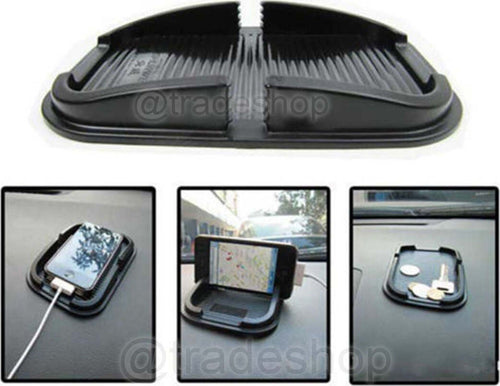 PORTAOGGETTI SUPPORTO STAND GOMMA AUTO PER SMARTPHONE TAPPETINO ANTISCIVOLO Elettronica/Elettronica per veicoli/Accessori/Accessori per cellulari/Alloggiamenti Trade Shop italia - Napoli, Commerciovirtuoso.it
