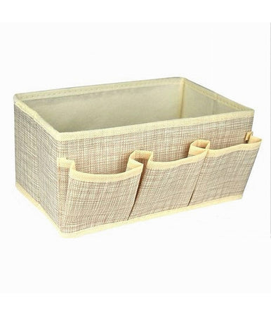 Portaoggetti Tessuto Organizer Contenitore Box Scatola 3 Tasche 25x15x12cm 79419